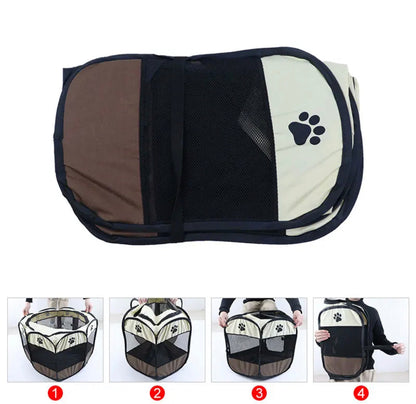 Corral Para Mascotas Ch Plegable En Tela Cama Portáti