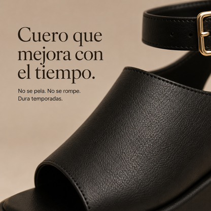 Sandalia Plataforma Cuero Maduh - Diseñada para caminar durante horas sin molestias