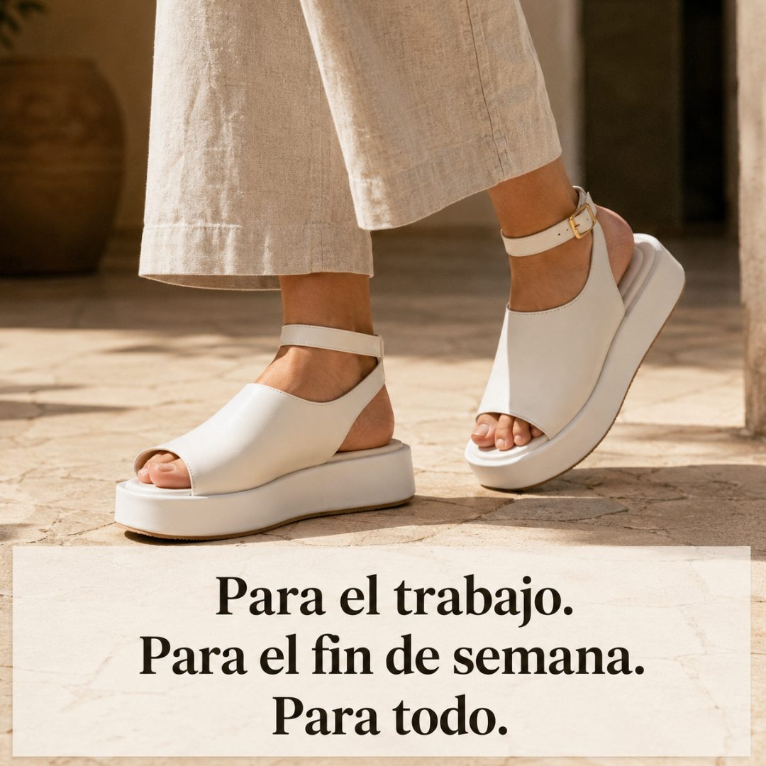 Sandalia Plataforma Cuero Maduh - Diseñada para caminar durante horas sin molestias